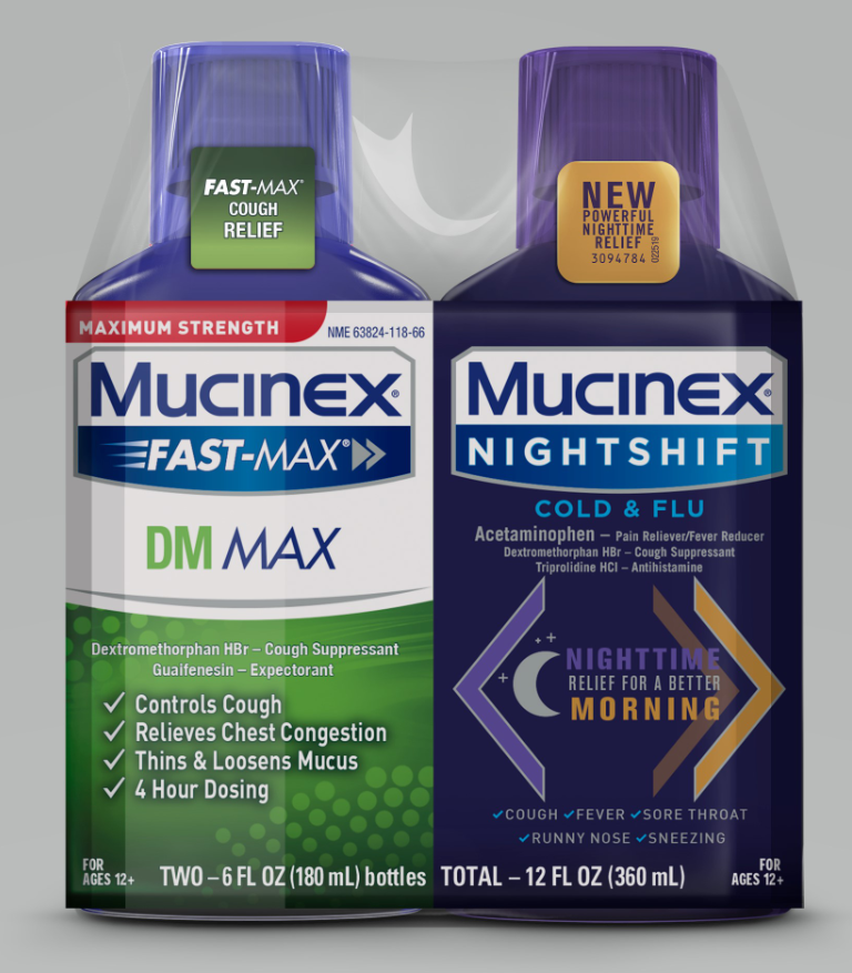 MUCINEX® FAST-MAX® DM Max & Night Shift Cold & Flu Adult Liquid